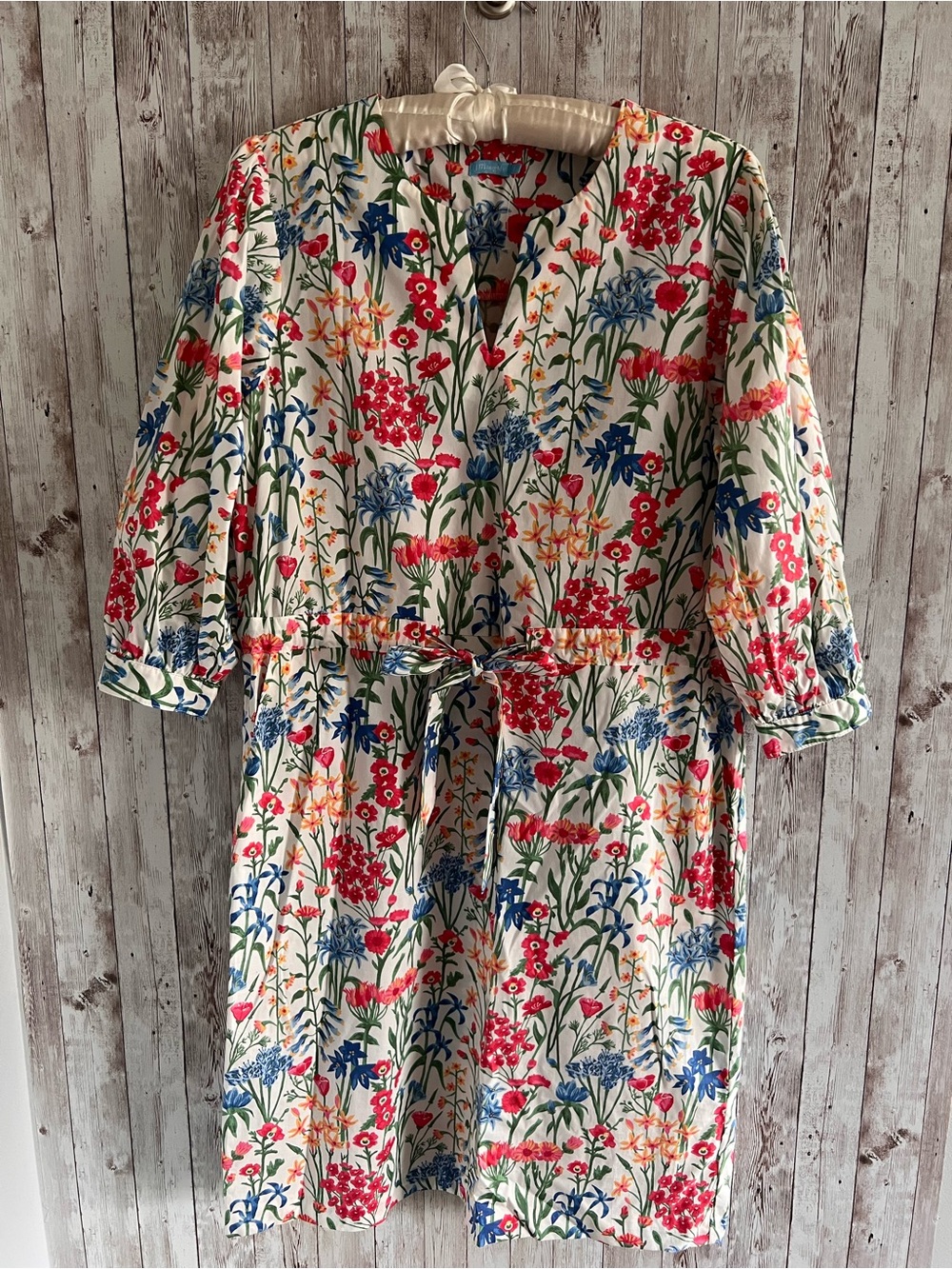 J. McLaughlin Evalyn Madeira Garden Floral Stretch Poplin Dress Cotton Small